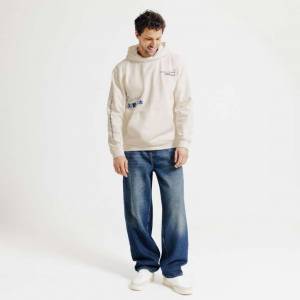 Sweat à capuche imprimé - Ecru à 23.99 €