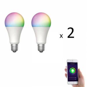 (Lot de 2) Ampoule LED connectée KYF - 8,5W - Culot E27- 800 lm - RVB - Wifi à 19.9 €