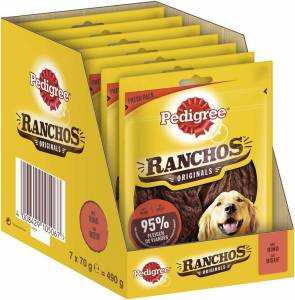 Friandises de Boeuf pour Chiens - PEDIGREE Ranchos Original - Lot de 7 x 70g à 15.67 €