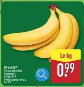 Bananes variété Cavendish le kg à 0.99 €