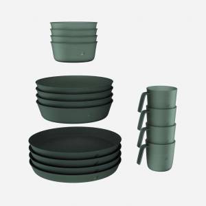 Kit Vaisselle de Camping Queshua 500 - Pour 4 personnes, avec 8 assiettes 4 bols 4 verres à 14.99 €