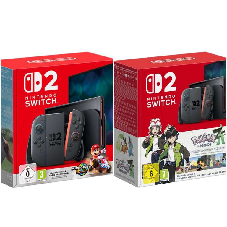 Pack Console Nintendo Switch 2 + Mario Kart World ou Légendes Pokémon Z-A à 454.9 €