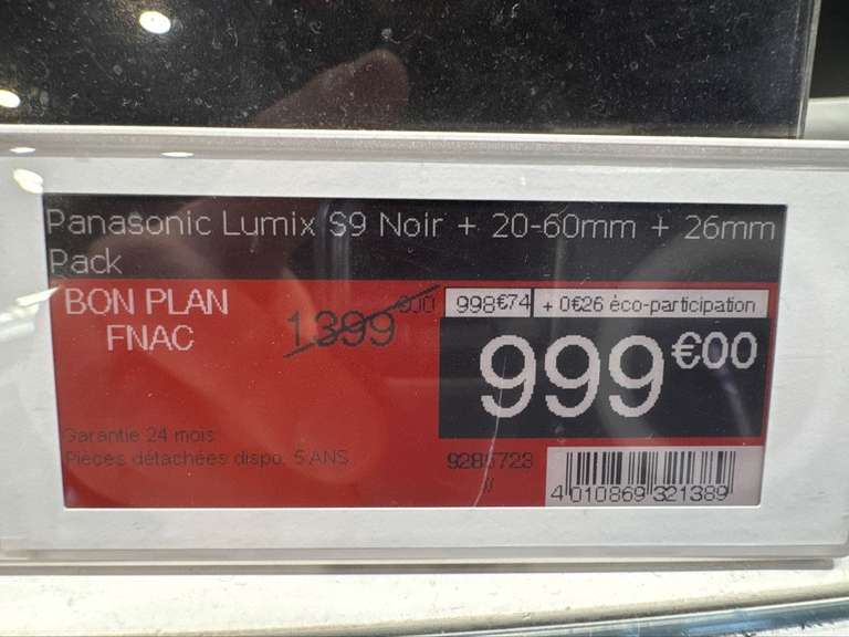 Appareil Photo Panasonic Kit lumix S9 + 20.60 mm + 26mm - Créteil (91) à 999 €