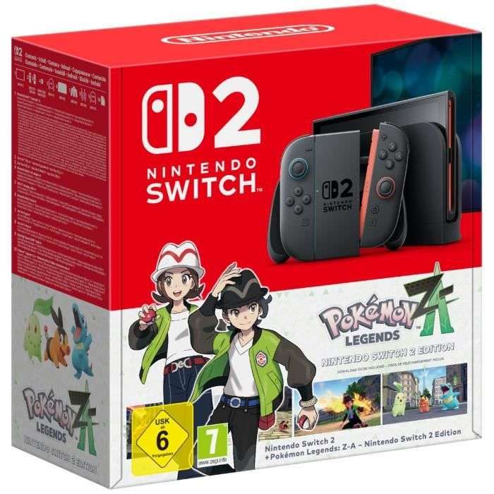 Console Nintendo Switch 2 • Bleu Clair & Rouge Clair + Légendes Pokémon: Z-A (Code) à 459.99 €