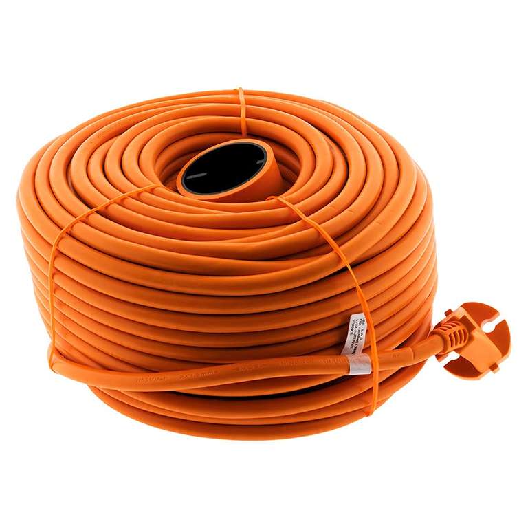 Prolongateur sans Terre obturateur 16A 50m Zenitech - Orange à 27.71 €