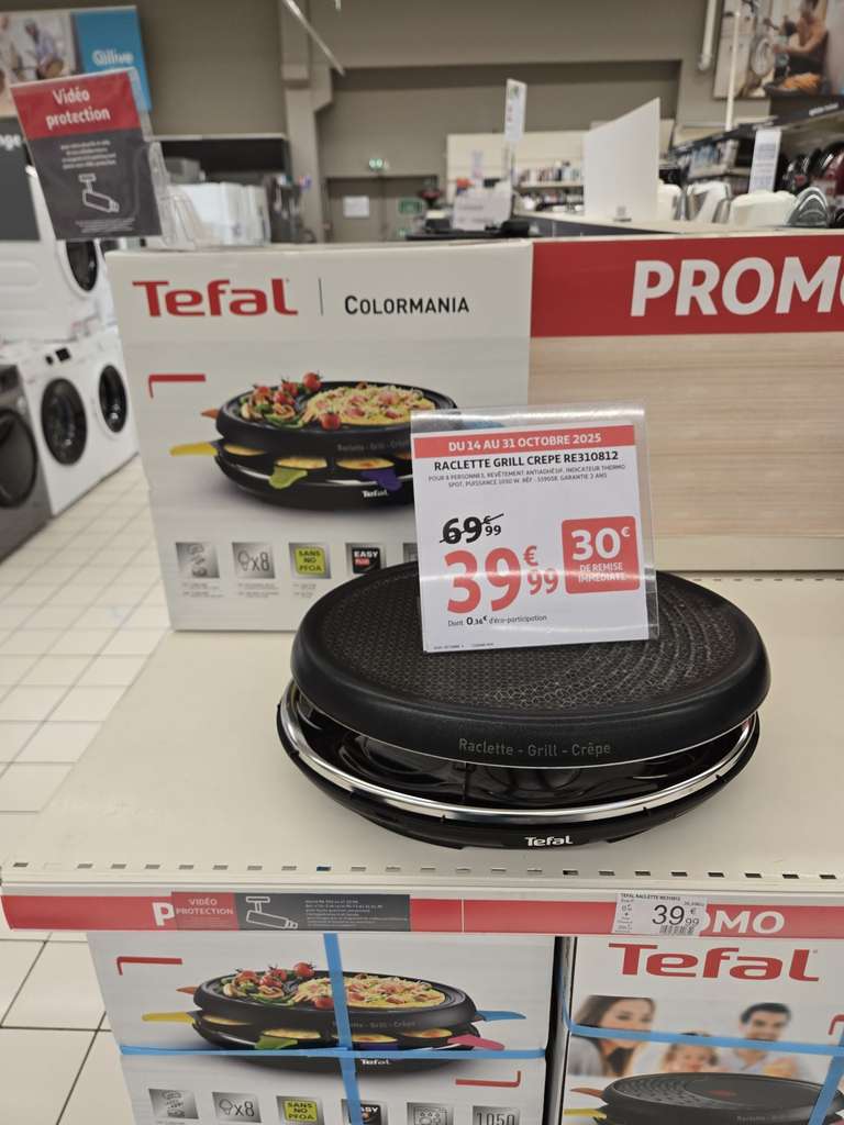 Appareil a raclette grill et crêpes Tefal Colormania à 39.99 €