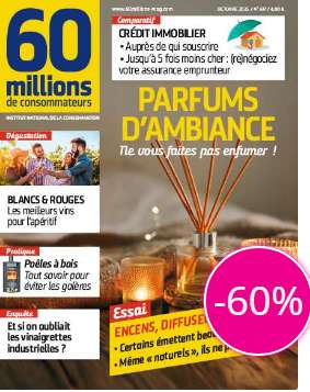 plus de 250 titres à -60% - Ex : abonnement 60 millions de consommateurs (prix mensuel)( pour toute commande de magazine d'un an minimum) ) à 1.92 €