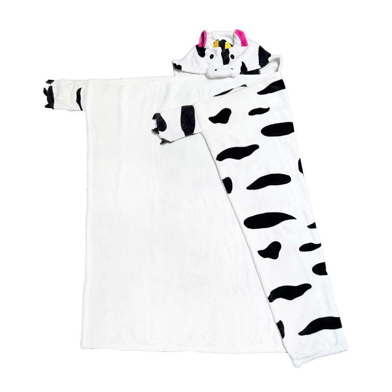 Plaid polaire poncho 116x134 cm Vache à 9.8 €