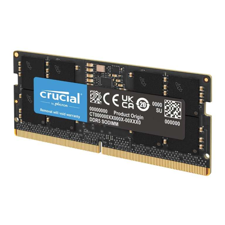 Crucial RAM 16Go DDR5 4800MHz (vendeur tier, expédié par Amazon) à 38.99 €