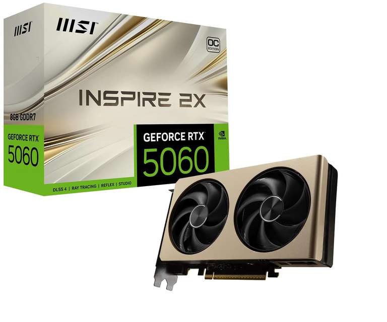 Carte Graphique MSI Nvidia GeForce RTX 5060 8G Inspire 2X OC à 272.27 €