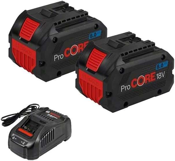 Lot de 2 batteries ProCORE 18V 8Ah + 1 chargeur BOSCH PROFESSIONAL à 144.5 €