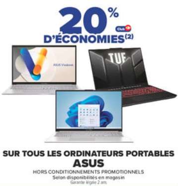 20% de remise fidélité sur tous les PC portables Asus à 0 €