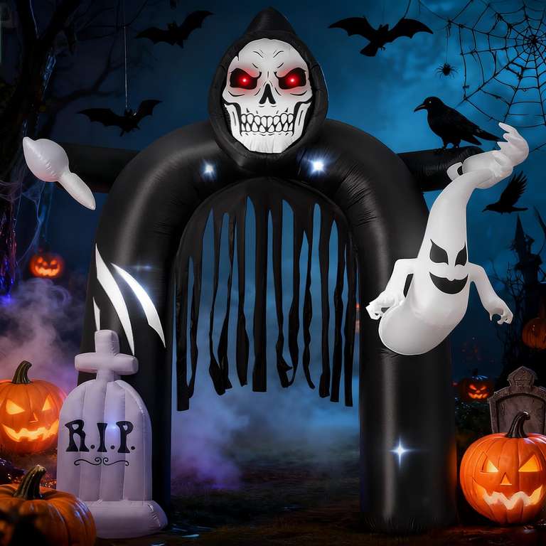 Arche gonflable d'halloween GVDV - 3m avec fantôme et lumières led (Vendeur tiers - via coupon) à 49.99 €