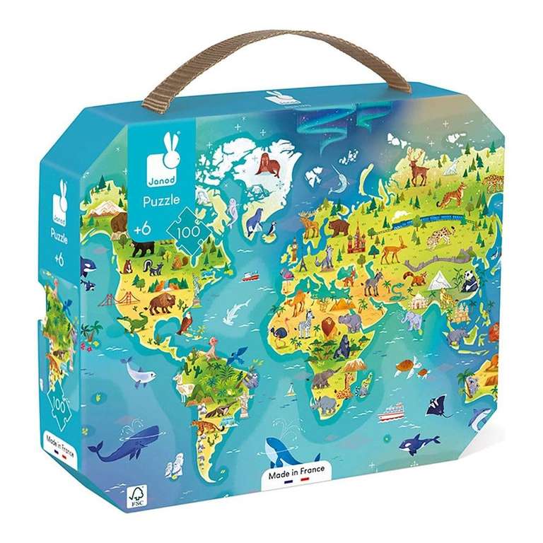 Puzzle Janod - Le Monde 100 Pièces à 6.56 €