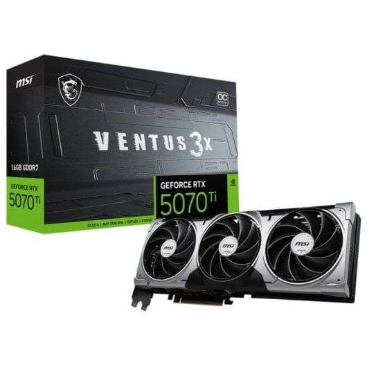 MSI GeForce RTX 5070 Ti VENTUS 3X OC 16 Go GDDR7 à 793.23 €