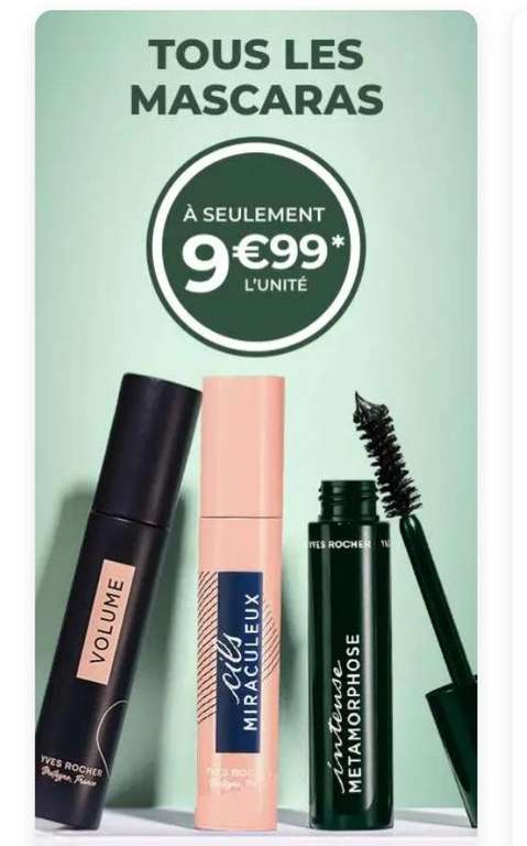 Sélection de Mascaras Yves Rocher à 9,99€ à 9.99 €