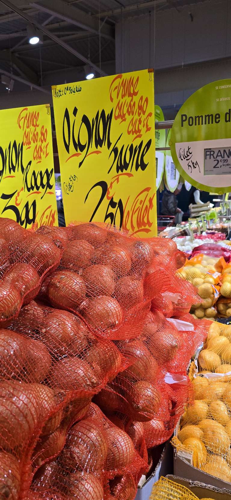 Oignon Jaune sac de 5kg à 2.5 €