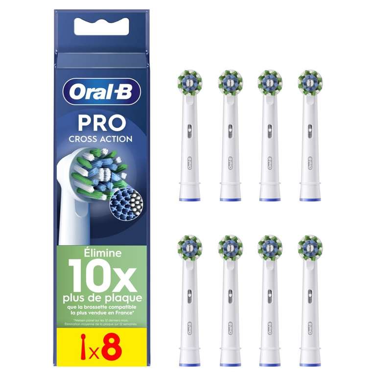 Brossettes pour Brosse à dents électrique Oral-B Pro Cross Action - Pack De 8 Unités à 14.99 €