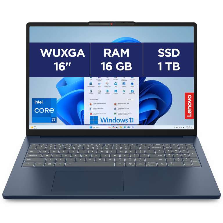 Ordinateur Portable Lenovo IdeaPad Slim 3 16IRH10 - Intel Core i7-13620H, RAM 16Go, SSD 1To, Intel UHD Graphics, Windows 11 Home à 649.99 €