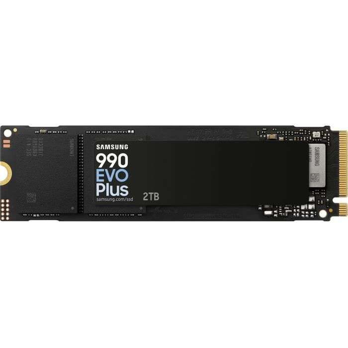 SSD Interne - SAMSUNG - 990 EVO Plus 2 To - NVMe M.2 PCIe 4.0x4 - Vitesse lecture jusqu'à 7 à 129.98 €
