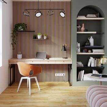 Lot 5 panneaux tasseaux décor foncé, fond feutrine noir Inari ARTENS, 260x30 cm à 99.9 €