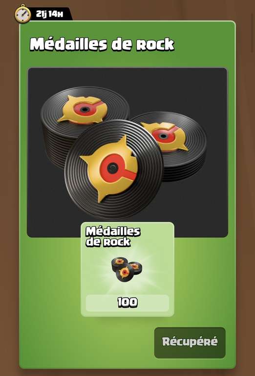 100 Medailles de Rock offertes à 0 €