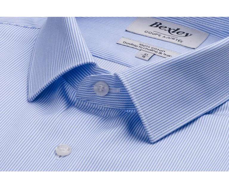 50% de réduction sur une sélection de chemises - Ex: Chemise Twill Rayures Bleu Clair et Blanc, Plusieurs tailles à 32 €