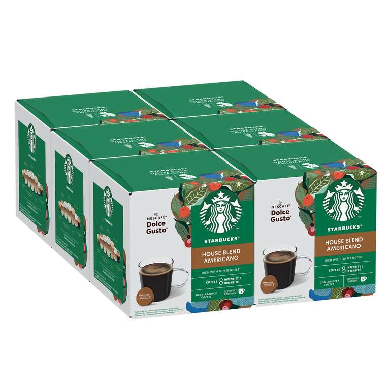 Lot de 72 Capsules de Café Starbucks House Blend by Nescafé Dolce Gusto - Torréfaction Ambrée (Via Prévoyez et Économisez) à 20.69 €