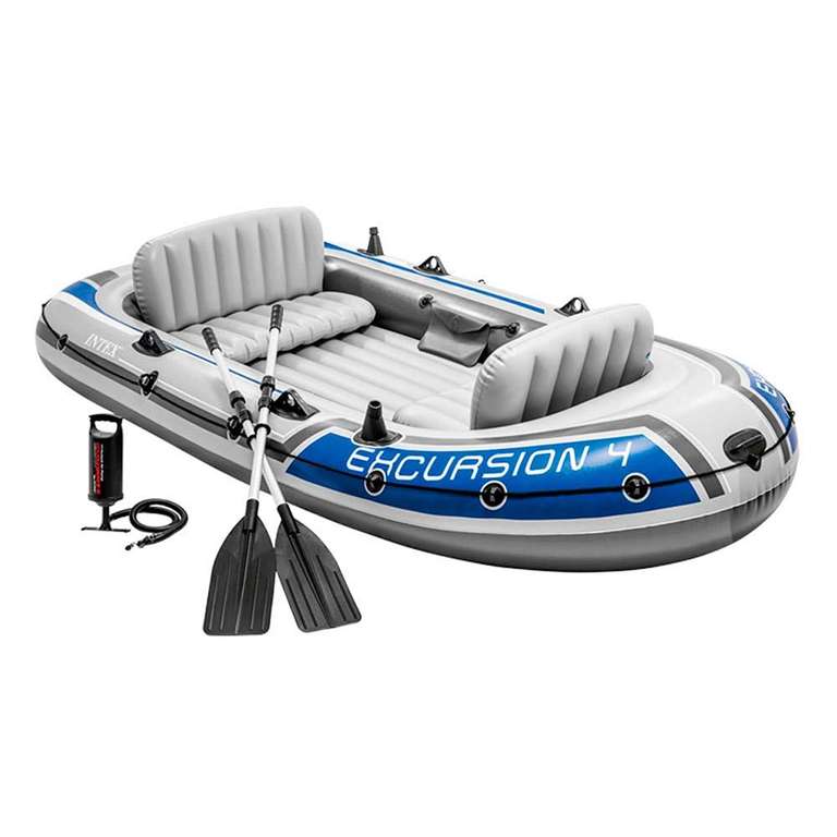 Bateau gonflable Intex Excursion 4 avec Pompe manuelle - Gris (315x165x43 cm) à 99.32 €