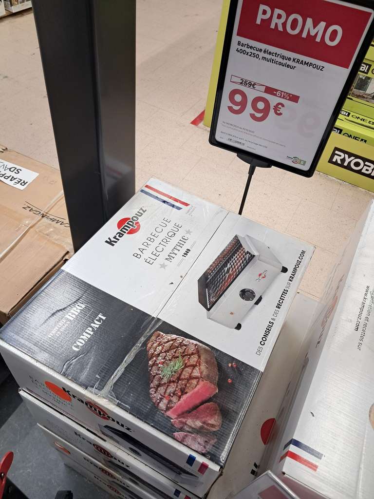 Grill Barbecue électrique Krampouz Mythic - 1700W, Plaque Fonte Émaillée - Monsoult (95) à 99 €