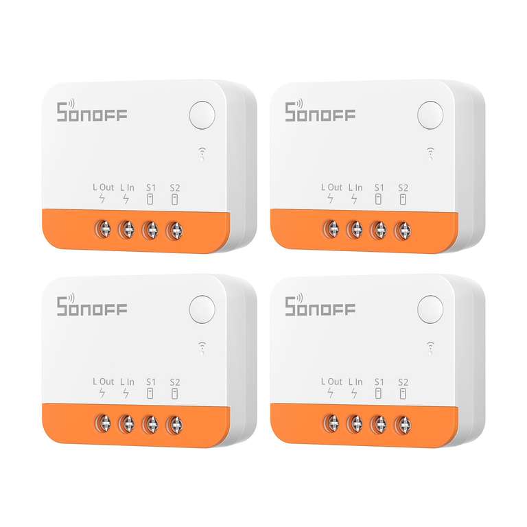 Pack de 4 Interrupteur Intelligent Sonoff Zbminil2 ZigBee - Sans fil neutre requis, 6A/1440W, Compatible Home Assistant, ZigBee Hub Requis à 45.67 €