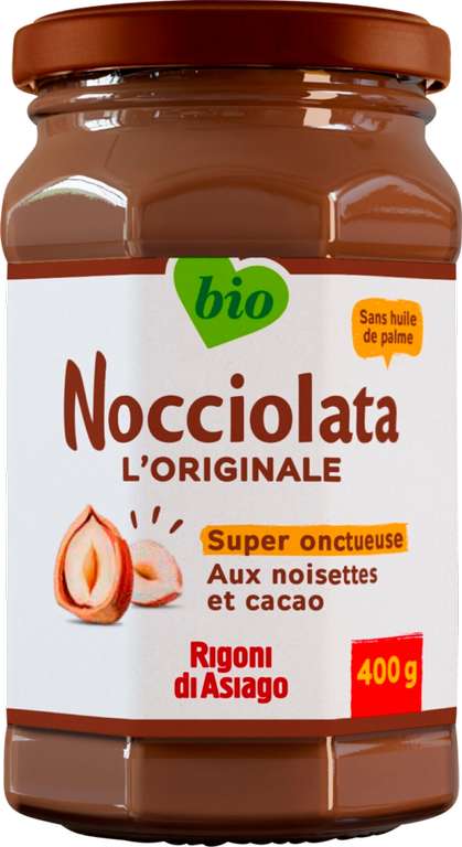 Pâte à tartiner Bio Nocciolata , aux noisettes et cacao - 400g. à 3.23 €