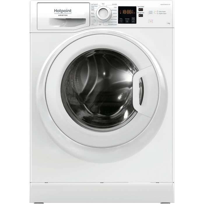 Lave-linge hublot Hotpoint NS11469FWKFR - 11 kg, Induction, L60cm, 1400 trs, min, Classe A, Blanc à 379.99 €