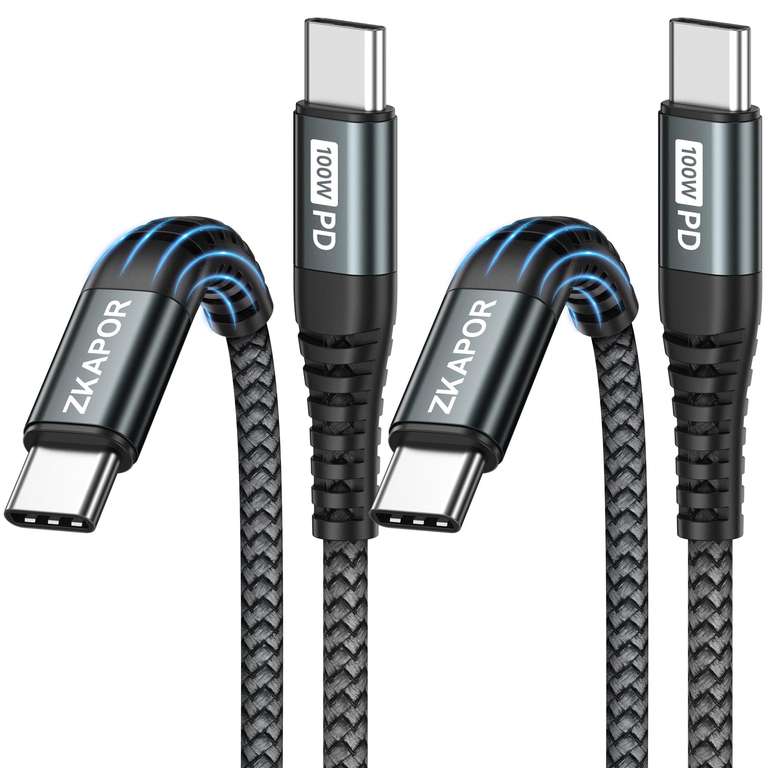 Zkapor lot de 2 câbles usb c 2 mètres 100W à 8.11 €