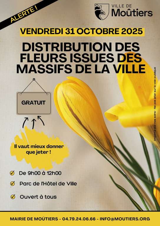 [Habitants] Distribution gratuite de fleurs - Moûtiers (73) à 0 €
