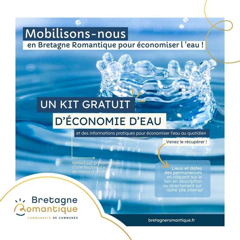 Kit d’économie d’eau gratuit tous les mardis - Tinténiac à 0 €