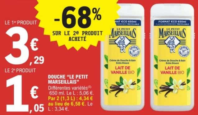 Gel douche Le Petit Marseillais à 3.29 €