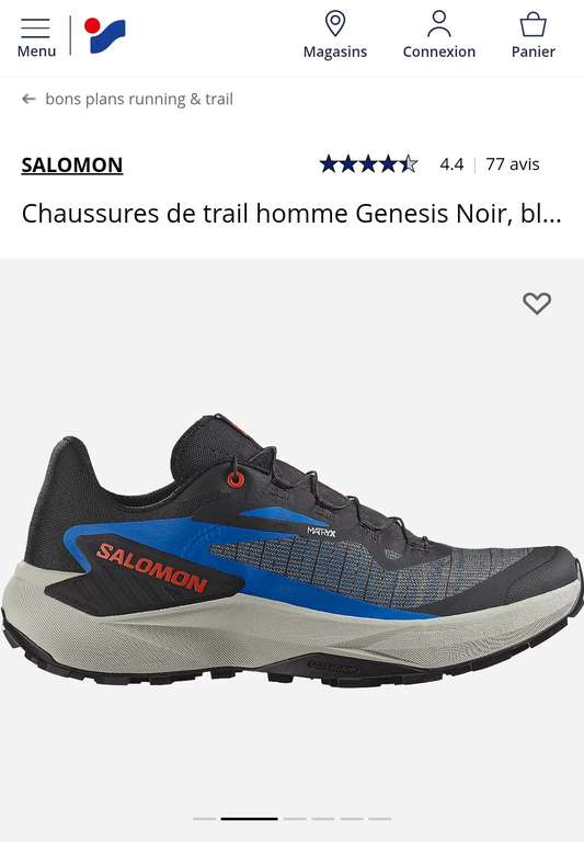 Chaussures de trail homme Genesis Noir, blanc et bleu à 104.99 €