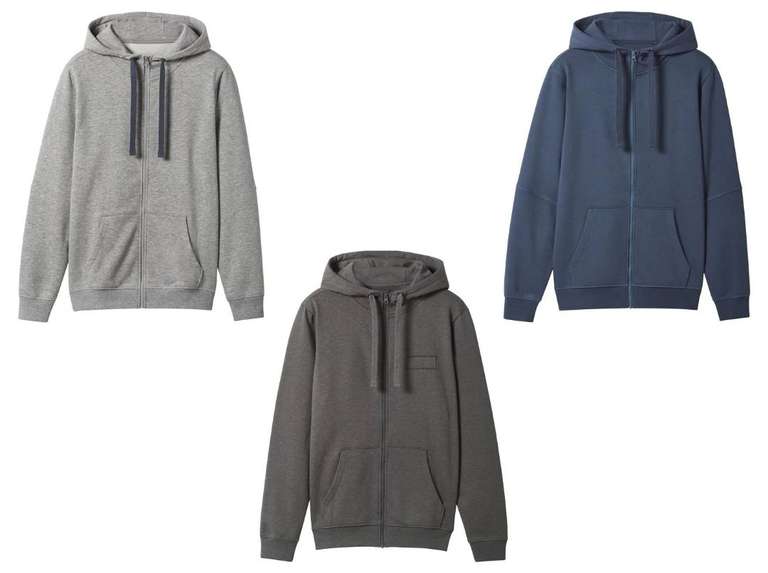 Sweat zippé à capuche Esmara Men - Bleu/Gris clair/Gris foncé, Du S au XL à 9.99 €