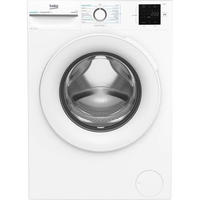Lave-linge hublot BEKO LLFT39411 - 9 kg, Induction, L60cm, 1400 trs, min, Classe A, Blanc à 299.99 €