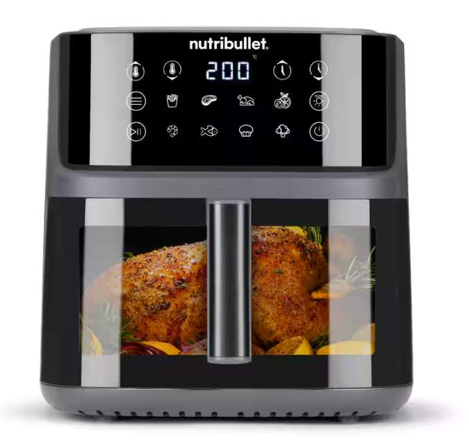 Friteuse sans huile Nutribullet NBA0811DG - 8 Litres, 2000W, vitre transparente, grille multifonctions (via 10€ fidélité & 10€ ODR) à 49.99 €