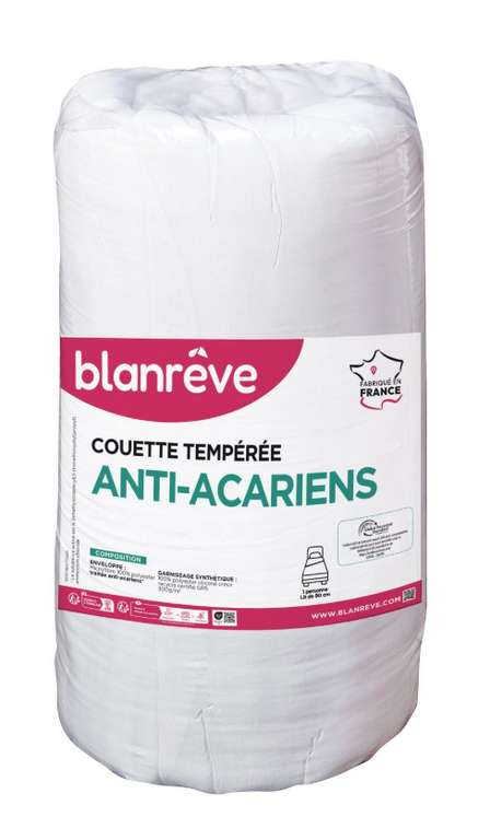 Couette tempérée anti-acariens Blanreve - 300 g/m², 140x200cm à 16 €