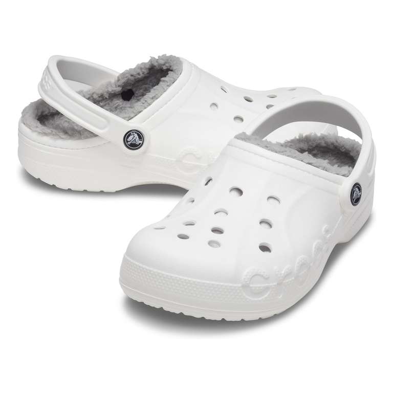 Crocs- Sabots fourrés Baya - blanc et gris clair à 27.99 €