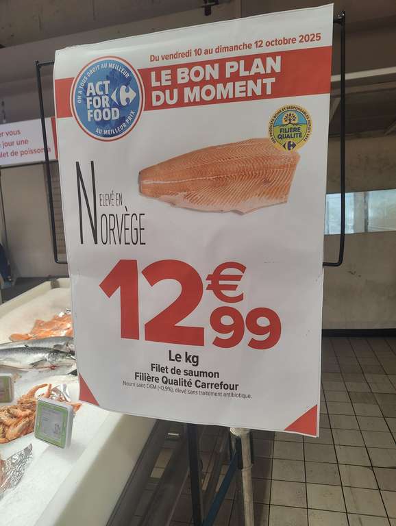 Filet de Saumon, origine Norvège - 1kg - Meylan (38) à 12.99 €