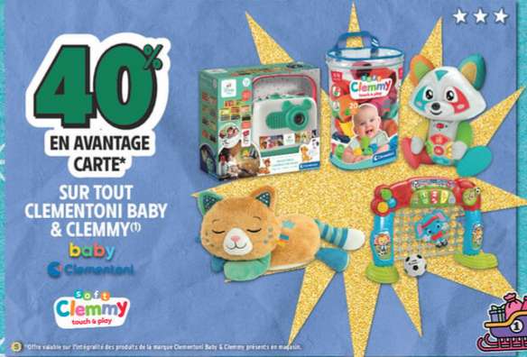 40% de fidélité sur TOUT Clementoni Baby et Clemmy, Science et Jeu & IDEA, Doorables & Miniverse & les Monopoly à 0 €