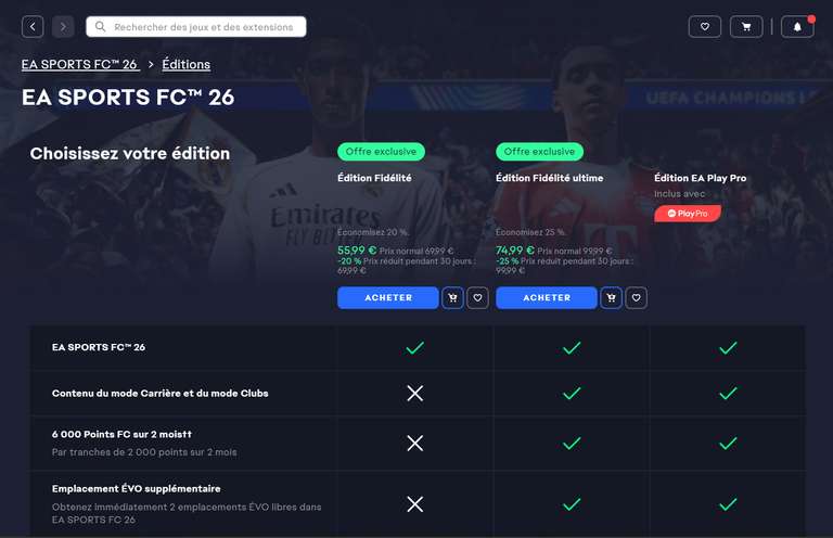 EA SPORTS FC 26 (-20%) pour PC - [EA app sur Windows] à 55.99 €